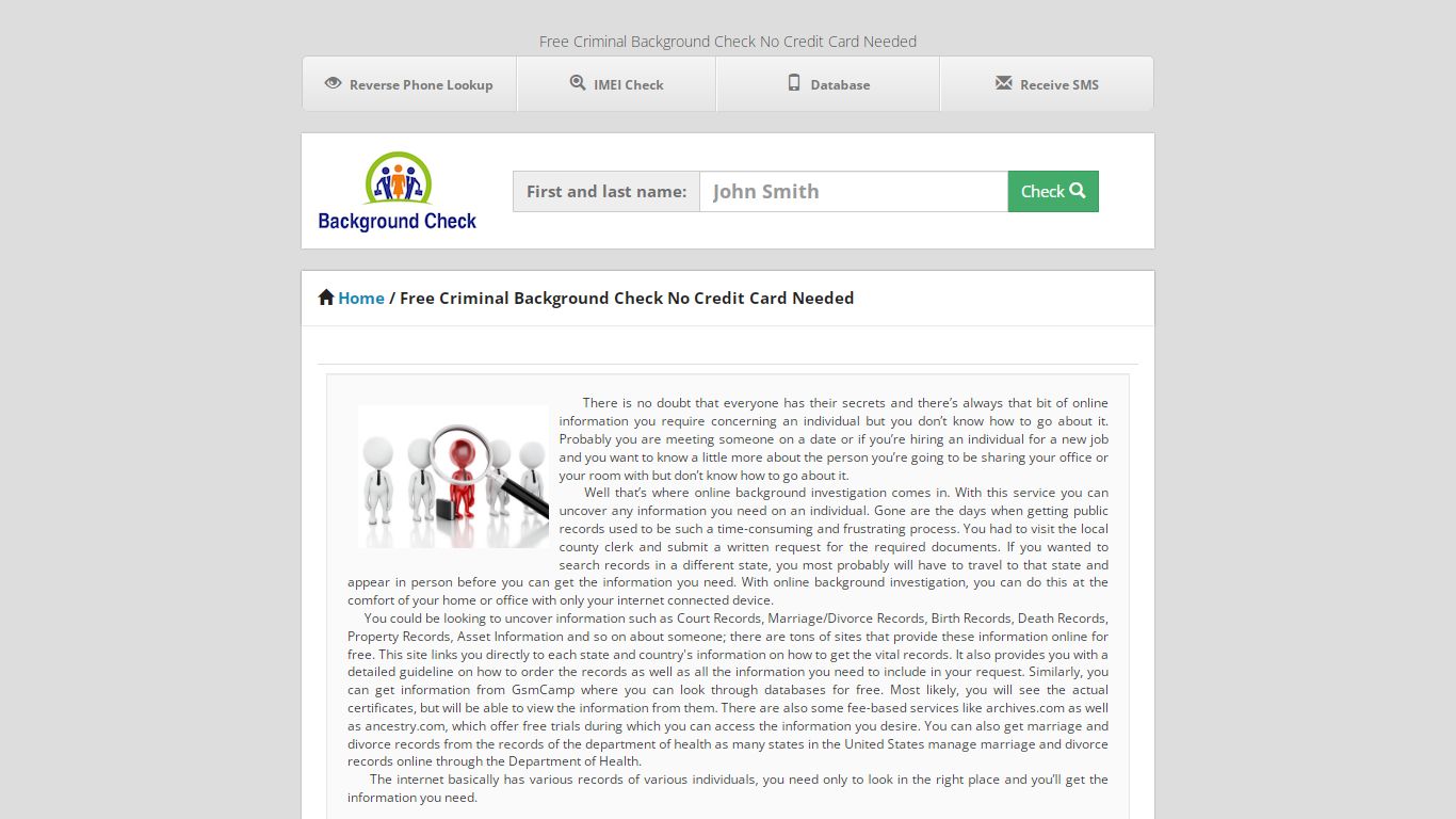 Free Criminal Background Check No Credit Card Needed